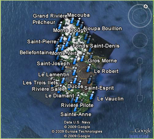 carte martinique hotel visite